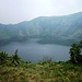 le lac de cratère du Bisoke, en face République Démocratique du Congo