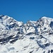 Blick vom Piz Lagalp zur Berninagruppe mit dem vorgelagerten Bergkamm bei der Diavolezza