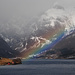 Regenbogen im Fjord am Tag davor