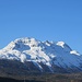 Zoomaufnahme bei der Anfahrt nach St.Moritz: links das Gipfelziel dieses traumhaften Apriltages