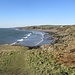 Ausblick am Killantrigan Lighthouse über die sich gen Norden fortsetzende Küste hinweg