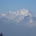 nun auf der Hochfläche - zeigt sich der Mont Blanc