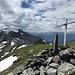 Gipfelkreuz und -steinmann Parpaner Schwarzhorn