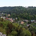 Blick auf den Ortsteil Červený Vrch (Rotberg) vor dem Špičák (Spitzberg)