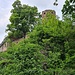 Vom Wanderweg aus sieht man nur wenig vom ehemaligen Schloss 