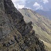 vista sul sentiero percorso prima di entrare nel canalone (in basso)