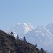 Erstmals Sicht auf den dreigipfligen Mera Peak beim Pass Pangom La 