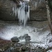 gefrorener Wasserfall im Wildbachtobel