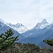 Aussicht vom Everest View Hotel bei zunehmender Bewölkung
