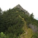 Der nordseitige Kamm führt genau hinauf zum Hohen Grasberg. Dessen Gipfel wird linksseitig ....