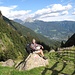 Abstieg zum Tiroler Kreuz - im Hintergrund der Iffinger. Ein Sonnentag in Südtirol geht zur Neige.