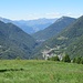 Dal Rifugio Ariaal (m 1324) vista sulla parte iniziale della Val Varrone con gli edifici di Premana sulla destra.