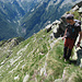 in discesa sulla cresta SO dell'Ogliè / Magnasca