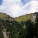 Der Grat zur Soiernspitze (rechts) - in der Bildmitte der grasige, steile Aufstieg zum Sattel