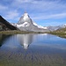 gespiegeltes Matterhorn im Riffelsee
