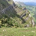 Rückblick auf den steilen Aufstiegsweg in der Kleinen Chrinde