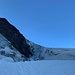 Die Stelle der Koordinaten 2'634'063, 1'098'209, bei welcher wohl fast 100 Höhenmeter abgestiegen werden muss, weil der Gletscher so fest zurückgegangen ist...