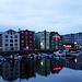 Trondheim am sehr späten Abend. Es wird nicht dunkel, Mittsommernacht