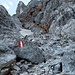 Erster Schneekeil am Einstieg