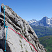 Hier eingezeichnet: Blau = Abseilpiste am Kleinen Lobhorn, Rot = Möglicher Aufstieg womit man sich den mühsamen Abstieg ersparen kann.