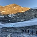 die Sonnenstrahlen erreichen nun das Chli Schneehore - mit kleinem, schönem Gletscher"auge"