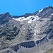 Mutmalspitze, der Abfluss des Gletschers hat eine Bresche in die Moräne des Marzellferners gewaschen 