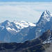Wetterhorn, Mittelhorn und Rosenhorn, rechts der Eiger