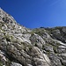 Die Schrofenstufe unterhalb der Mulde Pariel war für uns die schwierigste Aufstiegstelle