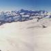 Panorama nach Westen über den Rhonegletscher zu den Berner Alpen. Die Schwierigkeit der einfachen aber langen Gletschertour ist G2. Der Dammastock wurde erstmals am 28.7.1864 von den Führern Johan Fischer und Andreas von Weissenfluh zusammen mit Albert Hoffmann-Burkhardt bestiegen.