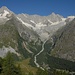 Ausblick von der Bergstation des Sesselliftes Arpalle auf die Aiguilles Rouges du Dolent