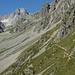 Blick ins Combe d'Orny - unmittelbar nach dem Start bei der Bergstation La Breya