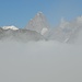 kurz vor dem Col du Bastillon lichten sich die Wolken, am Horizont zeigt sich der Mont Blanc...