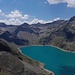 Über dem Finstertaler Stausee mit der markanten flachen Pyramide des Sulzkogel im oberen Talschluss.