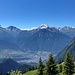 Brig weit unter uns;
links darüber [https://www.hikr.org/tour/post127190.html Hübschhorn] und Monte Leone