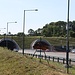 Autobahntunnel der D8, der tschechische Zoll hat einen Mautsünder gestoppt.