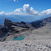 Trubelstock mit dem türkisfarbenen namenlosen See auf 2844 m