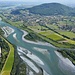 Visualisierung des renaturierten Alpenrheins bei der Mündung der Frutz oberhalb von Montlingen und Koblach. Blick rheinabwärts (www.rhesi.org) 