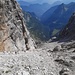 Rückblick aus dem Passo dei Cacciatori ins Tal