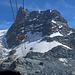 Rückblick zum Kleinmatterhorn mit eingebauter Bergstation.