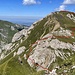 la via percorsa in salita in rosso e in blu la discesa...