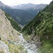 Rückblick durch die Schlucht nach Zermatt