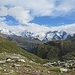 Blick zum Monte Rosa, Liskamm, Castor, Pollux, Breithorn
