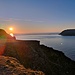 Fjord in flachem Licht
