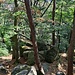 ...und wendet sich bei den nächsten Felsen dann im Zickzack links hinunter.