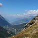 Vue sur la vallée du Rhône, peu avant la Bortelhütte