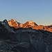 Der Piz Albris verdeckte den Sonnenaufgang an der Bernina Gruppe