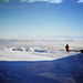 Eisig kalt ist's auf der Krete mit Blick aufs Nebelmeer und die verzuckerten Alpen.