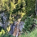 der Karrenweg endet und der schöne Steig führt an einem kleinen Wasserfall des Hinterschleimsbachs vorbei