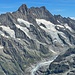 Blick hinüber zu Schreck- und Lauteraarhorn wo wir erst 3 Tage zuvor unterwegs waren. Schön ist die ganze Aufstiegsroute zu erkennen