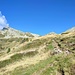 salendo in direzione delle cime
